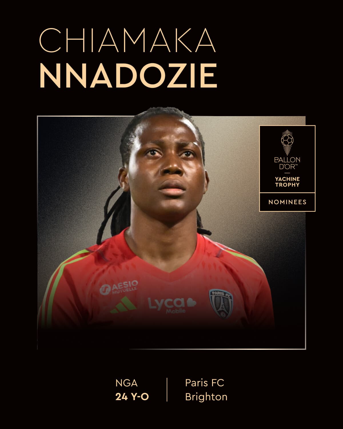 Chiamaka Nnadozie Urges African Goalkeepers to Keep Pushing After Ballon d'Or Nomination